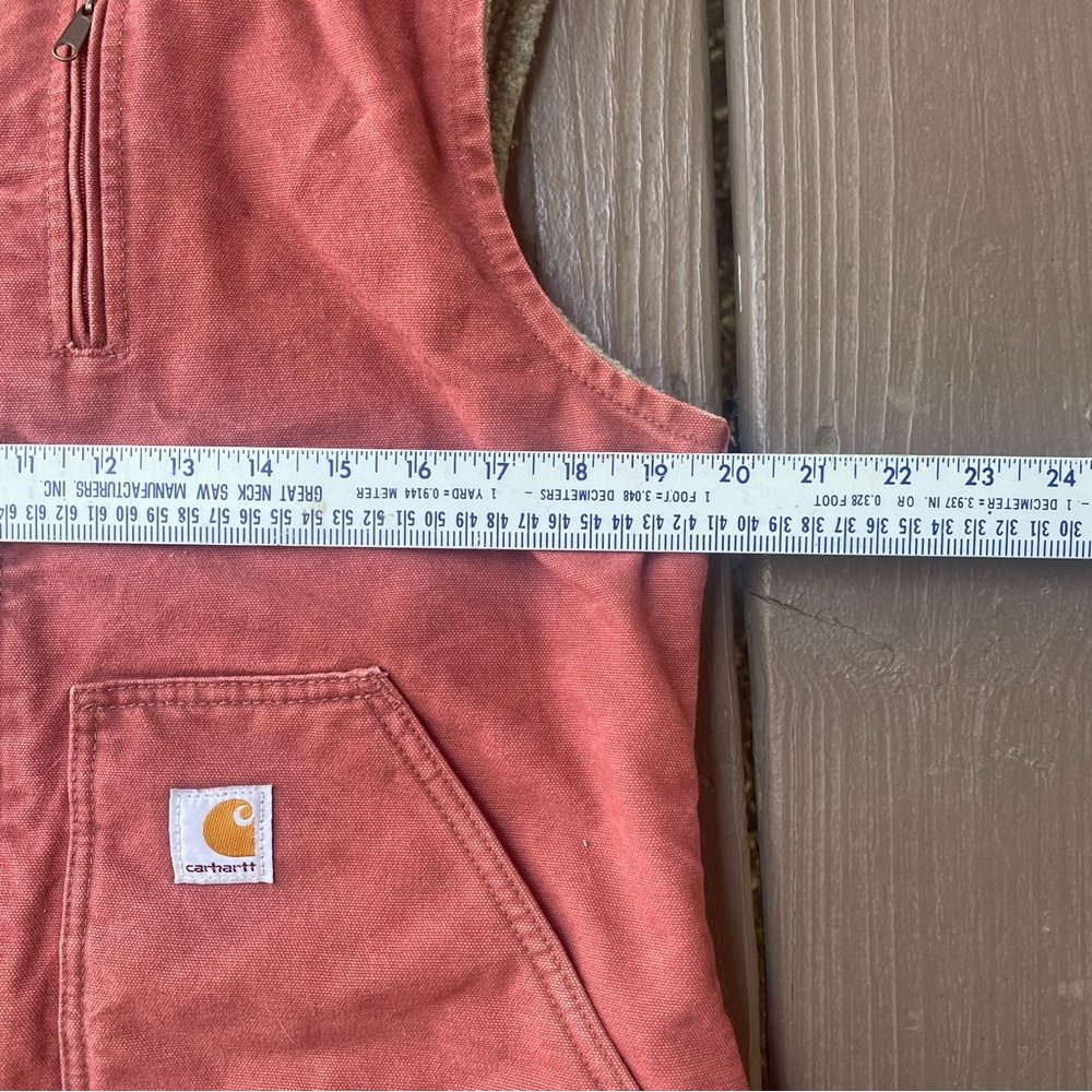 Carhartt Women’s Sherpa Lined Vest Vintage Rose Size Medium WV001 VRS RARE, EUC - Picture 6 of 12